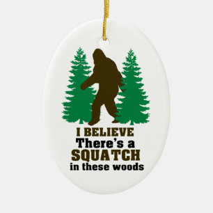 Ich glaube, dass es SQUATCH in diesem Holz gibt Keramik Ornament