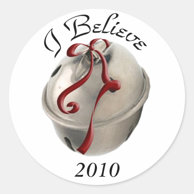 Ich glaube, dass Rentier Bell Stickers (Vorderseite)