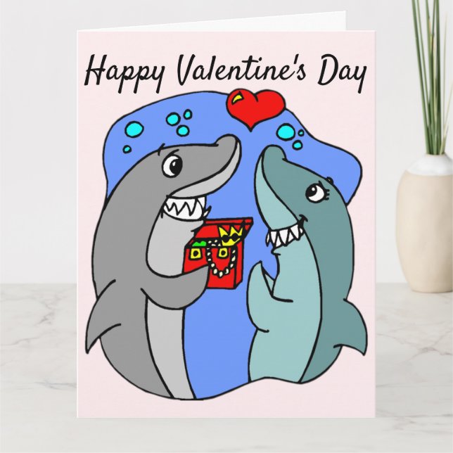 Ich glaube, du bist total jawsome, Shark Valentine Karte (Vorderseite)