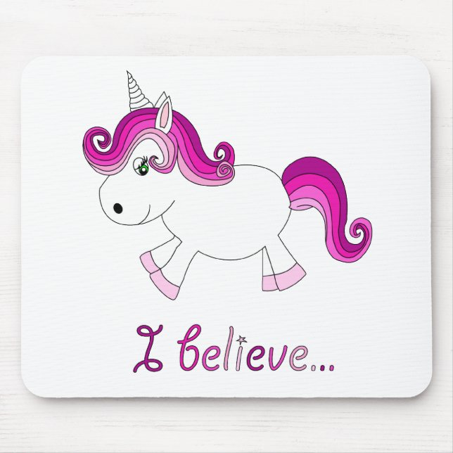 Ich glaube Einhorn - Rosa Mousepad (Vorne)