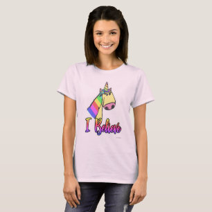 Ich glaube, Funny Rainbow Unicorn Cartoon T-Shirt