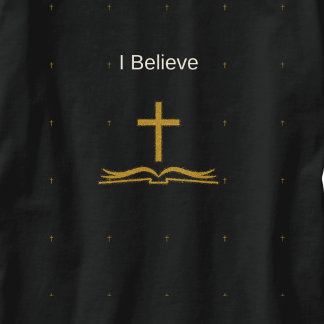 Ich glaube Golden Cross und Bibel Inspirierend T-Shirt