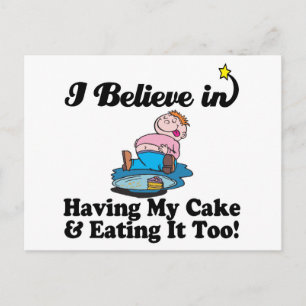 Ich glaube, ich habe meinen Kuchen und esse ihn au Postkarte