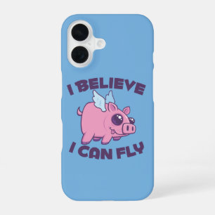 Ich glaube, ich kann fliegen Süßes Kawaii Schweinc iPhone 16 Hülle