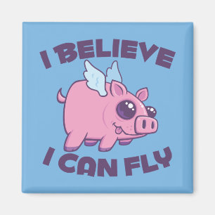 Ich glaube, ich kann fliegen Süßes Kawaii Schweinc Magnet