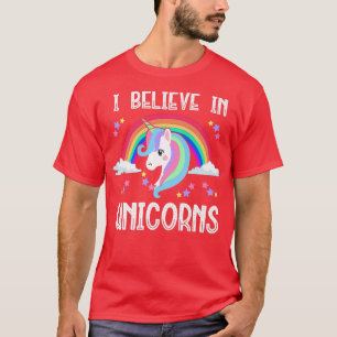 ICH GLAUBE IN UNICORNS Funny Unicorn Fairy Tales L T-Shirt