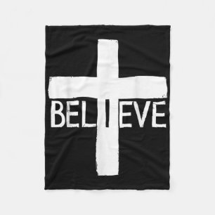 Ich glaube Kreuz Gott Jesus religiöser Glaube Chri Fleecedecke