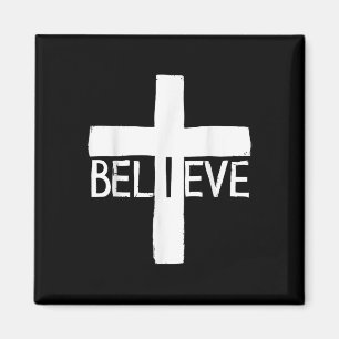 Ich glaube Kreuz Gott Jesus religiöser Glaube Chri Magnet