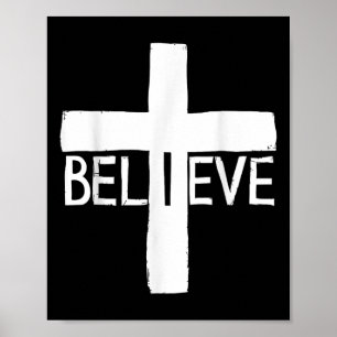 Ich glaube Kreuz Gott Jesus religiöser Glaube Chri Poster
