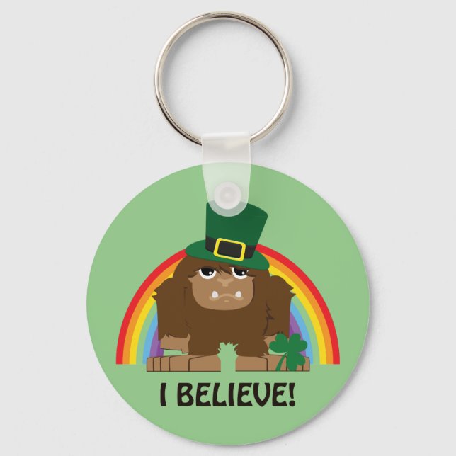 Ich glaube! Leprechaun Bigfoot Schlüsselanhänger (Vorderseite)