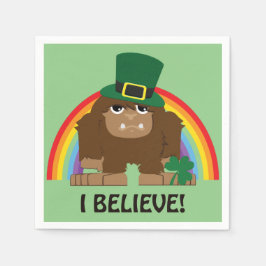 Ich glaube! Leprechaun Bigfoot Serviette