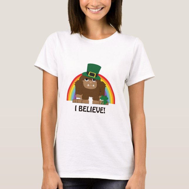 Ich glaube! Leprechaun Bigfoot T-Shirt (Vorderseite)