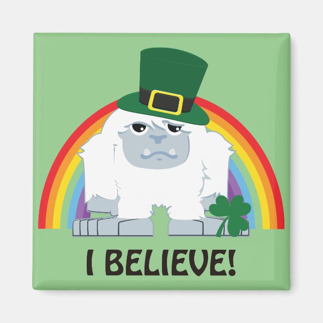 Ich glaube! Leprechaun Yeti Magnet (Vorne)