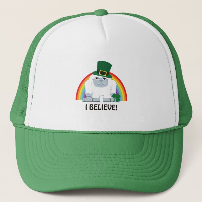 Ich glaube! Leprechaun Yeti Truckerkappe (Vorderseite)