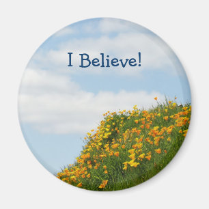 Ich glaube! Magnet Blaue Himmel Mohn Wiese Glaube