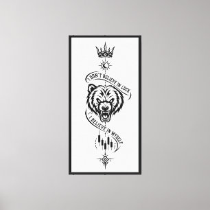 Ich glaube nicht an Glück Bär Trader Symbol Design Leinwanddruck