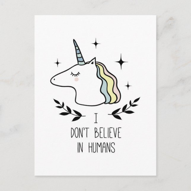 Ich glaube nicht an Menschen Postkarte (Vorderseite)