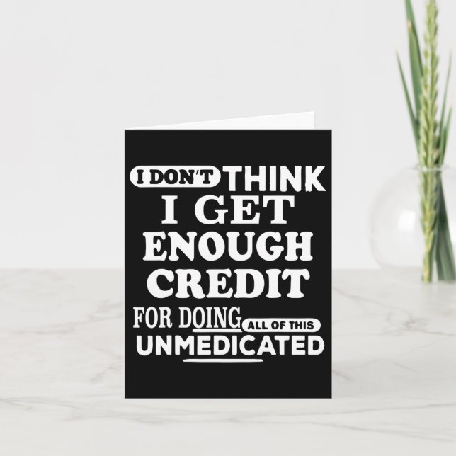 Ich glaube nicht, dass ich genug Kredit bekomme, u Karte (Vorderseite)