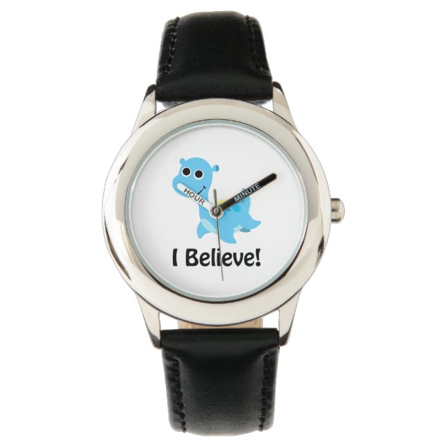 Ich glaube! Niedlich Blue Nessie Armbanduhr (Vorderseite)