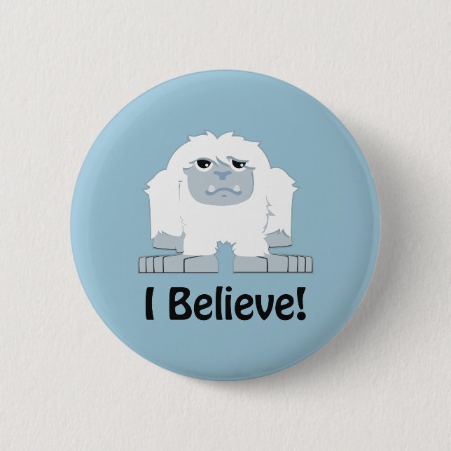 Ich glaube! Niedlich Yeti Button (Vorderseite)
