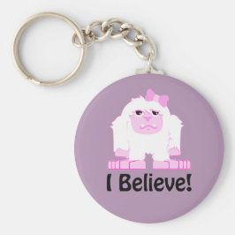 Ich glaube, Niedlicher Cartoon Girl Yeti Schlüsselanhänger