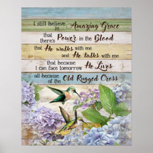 Ich glaube noch an Phantastische Gnade Hummingbird Poster