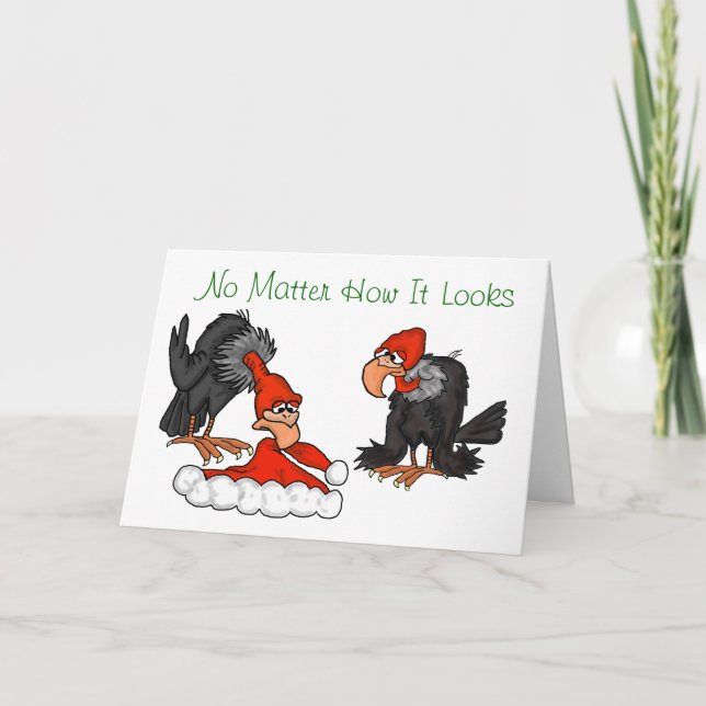 Ich glaube noch Geier-Weihnachtskarte Feiertagskarte (Vorderseite)