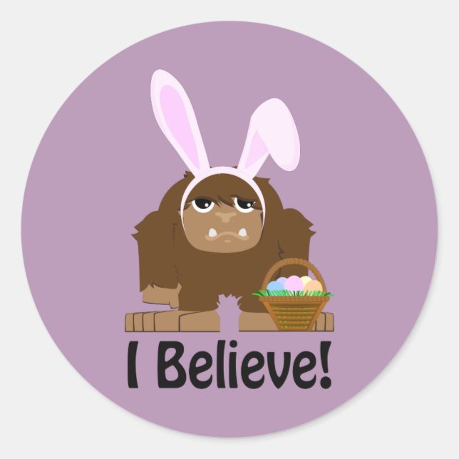 Ich glaube! Ostergras Runder Aufkleber (Vorderseite)