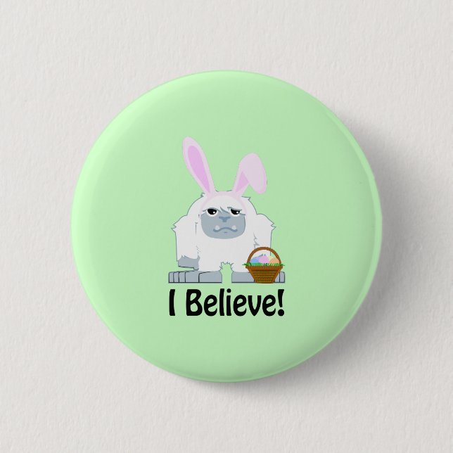 Ich glaube! Ostern Yeti Button (Vorderseite)
