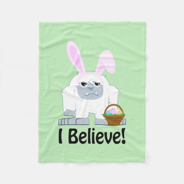 Ich glaube! OsterYeti Fleecedecke (Vorderseite)