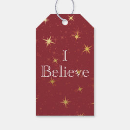 Ich glaube, Red & Imitate Gold Foil Stars Geschenkanhänger