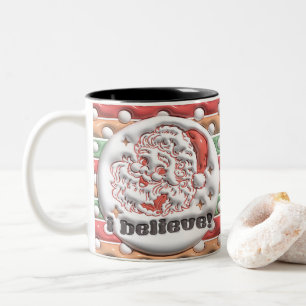 Ich glaube Santa Tasse - 3D Puffsack-Stil