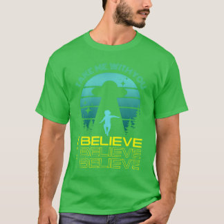 Ich glaube UFO-Druck vintage T-Shirt