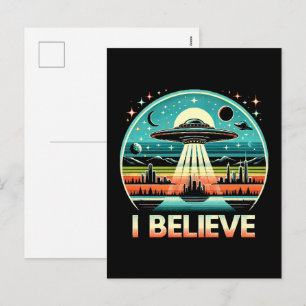 Ich glaube - UFO Feiertagspostkarte
