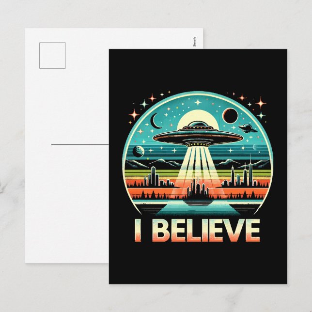 Ich glaube - UFO Feiertagspostkarte (Vorne/Hinten)