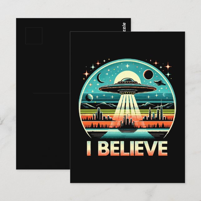 Ich glaube - UFO Postkarte (Vorne/Hinten)