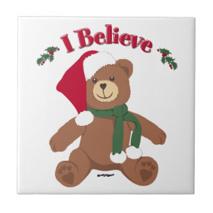 Ich glaube! Weihnachts-Teddybär Fliese