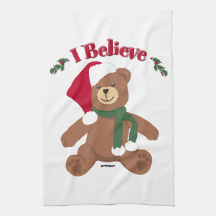 Ich glaube! Weihnachts-Teddybär Handtuch