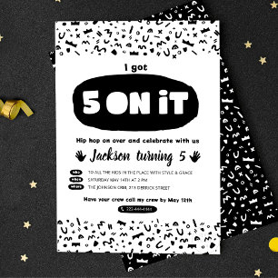 Ich got 5 darauf, 90er Hip Hop Geburtstag Alte Sch Einladung
