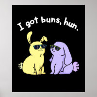 Ich Got Buns Hun Funny Bunny Rabbit Pub Dark BG