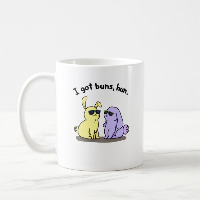 Ich Got Buns Hun Funny Bunny Rabbit Puff Kaffeetasse (Links)