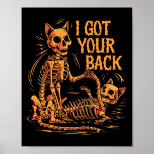 Ich Got dein Ck Funny Halloween Cat Skeleton Skull Poster
