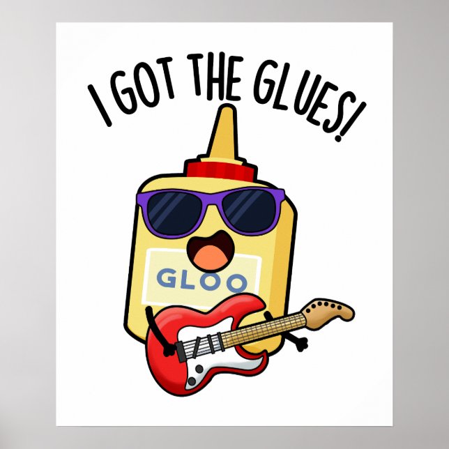 Ich Got den Glues Funny Blues Puff Poster (Vorne)