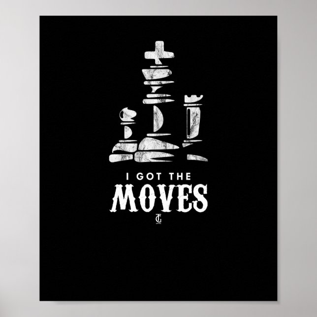 Ich Got den "Moves Schach Player King Knight" Poster (Vorne)