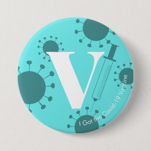 Ich Got die Covid-19 Vaccine Light Aqua Button