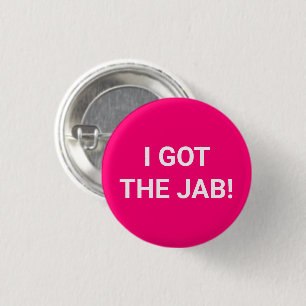 Ich got die Jab heiß rosa Fuchsia geimpft Button