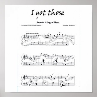 Ich got die Sonata Allegro Blues Poster