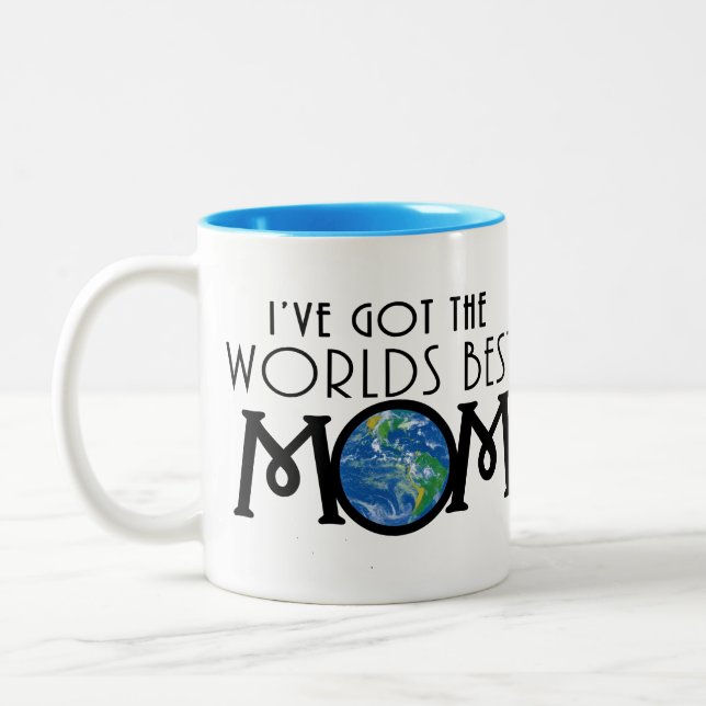 Ich Got die weltbeste Mama Zweifarbige Tasse (Links)