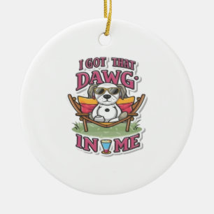 Ich Got diesen Hund in meinem klassischen T - Shir Keramik Ornament