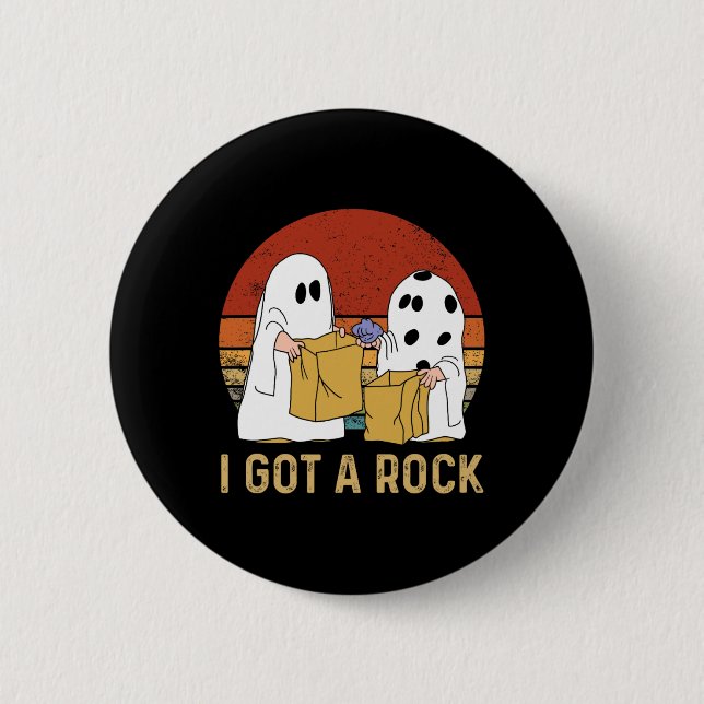 Ich Got ein Rock-Shirt Halloween-Trick oder Treat  Button (Vorderseite)